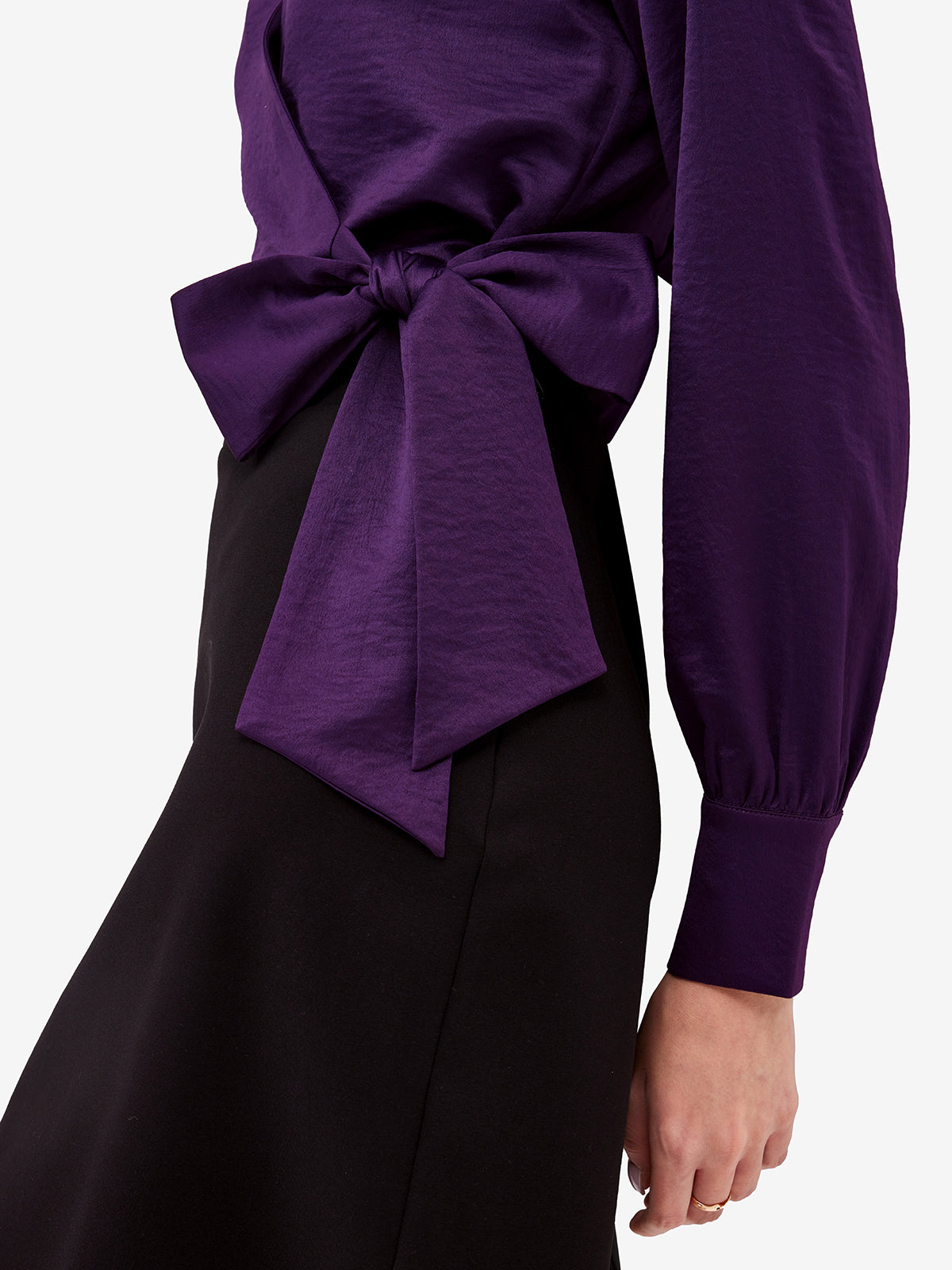 V-Neck Wrap Top with Side Knot Detail