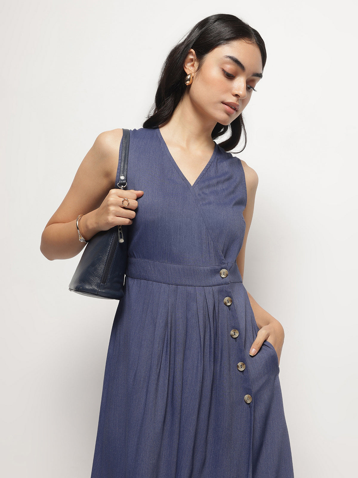 BUTTONED DOWN INDIGO DRESS