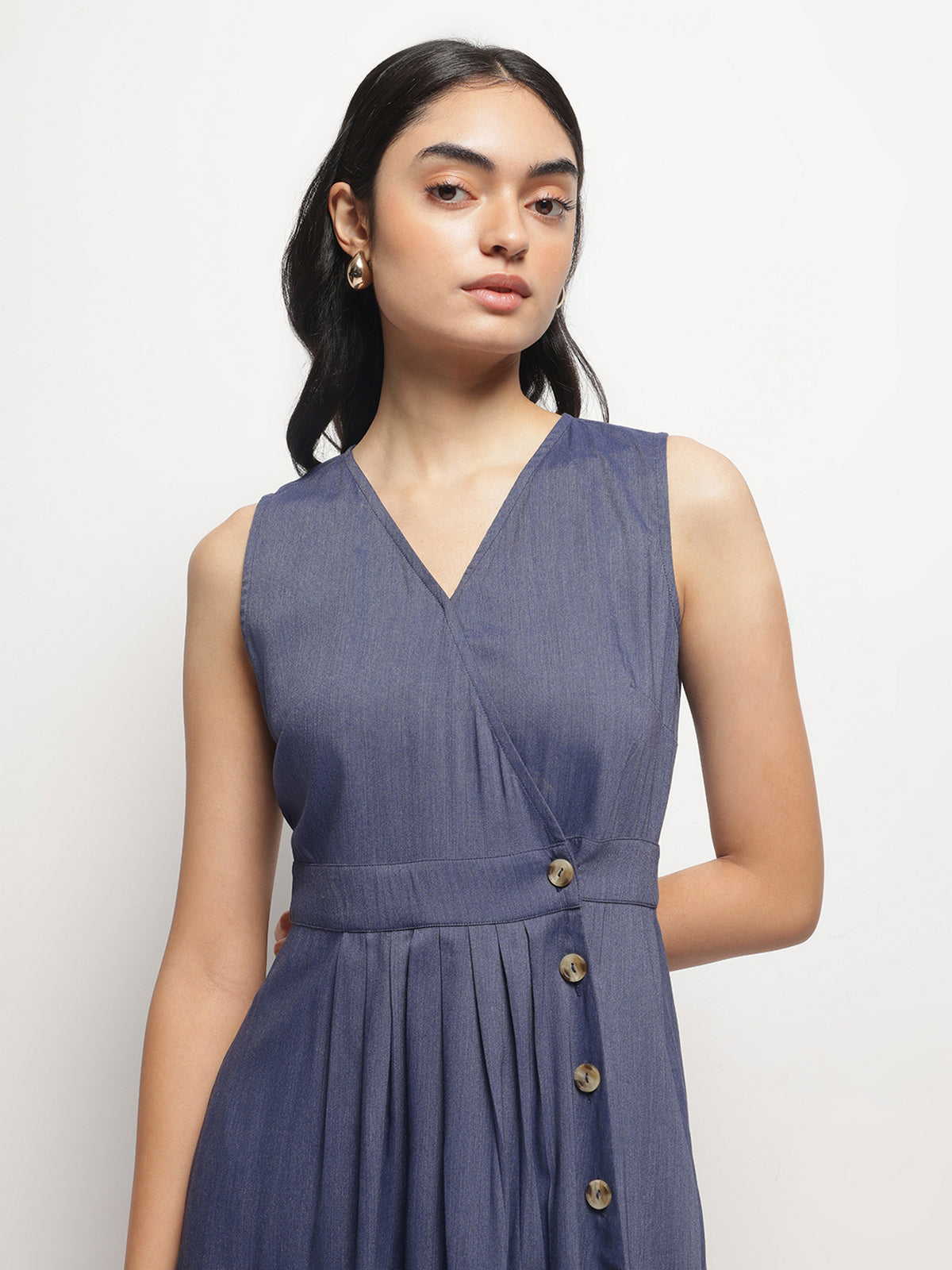BUTTONED DOWN INDIGO DRESS