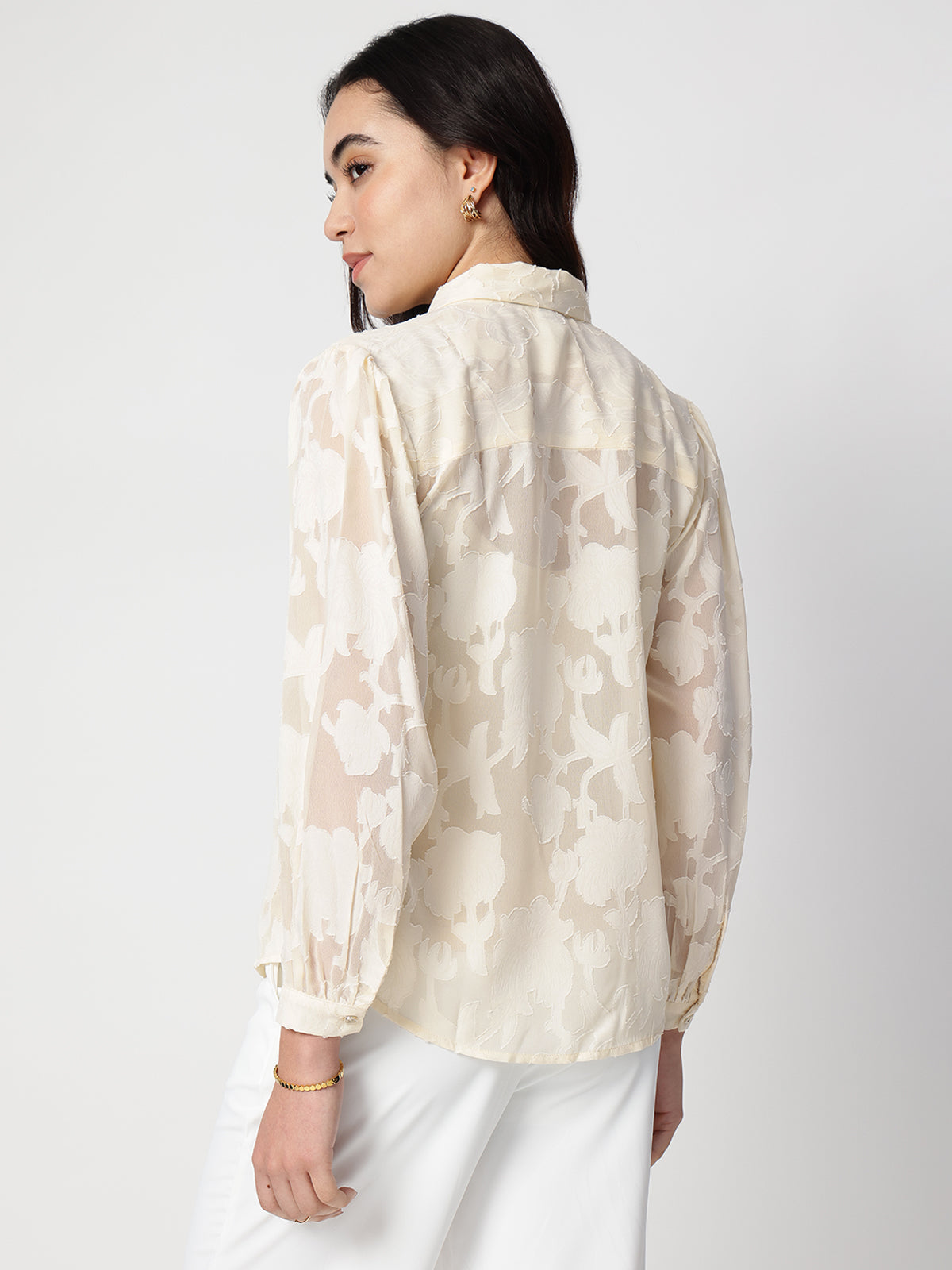 Jacquard Premium Satin Tie Top