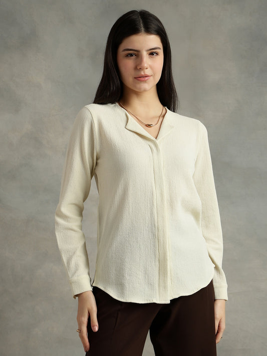 Vanilla Ice Crepe Cuban Collar Shirt