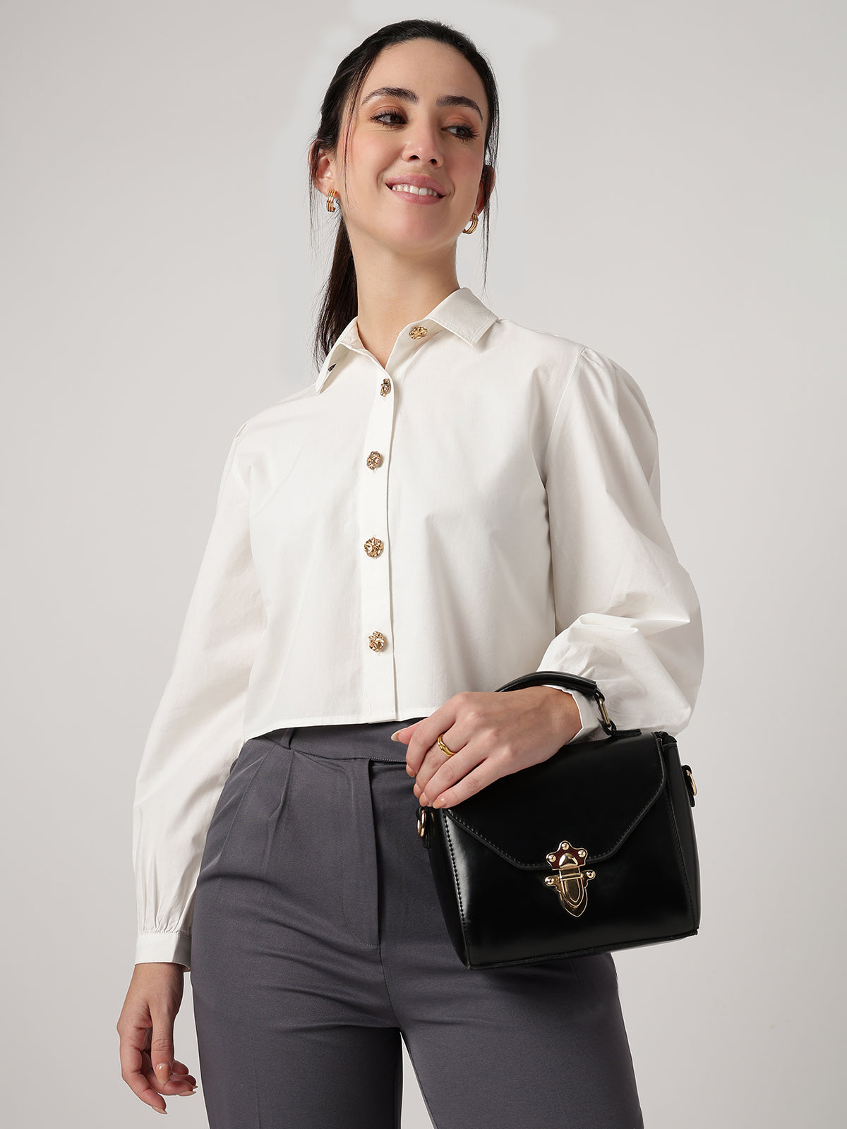 Iconic 100% Cotton Cropped Shirt