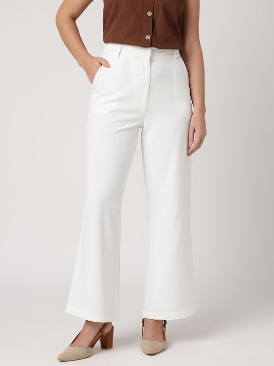 BreezeFlow White Wide Leg Pants