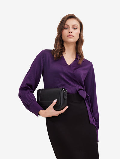 V-Neck Wrap Knotted Top