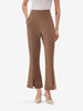 Khaki Flared Trousers with Front Slit