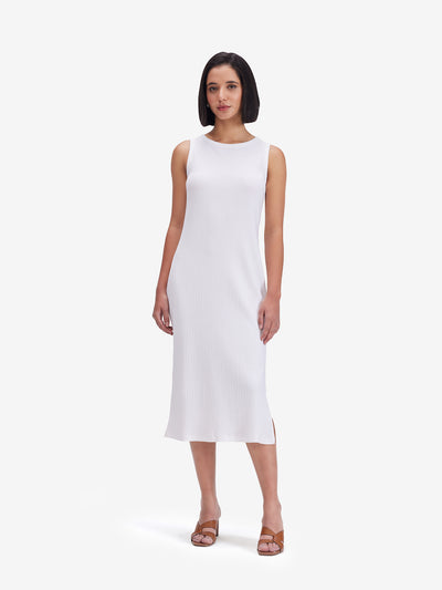 White Slit Midi Dress