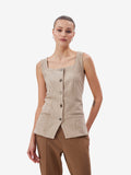 Khaki Striped Waistcoat