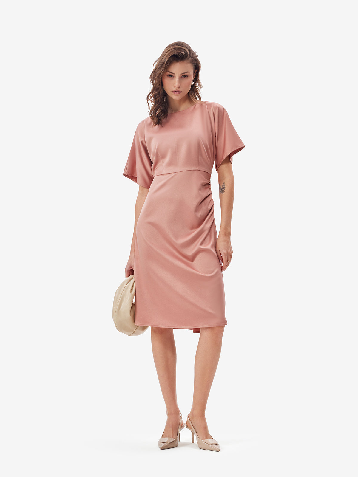 Luxe Satin Ruched Dress