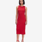 Red Side Slit Midi Dress
