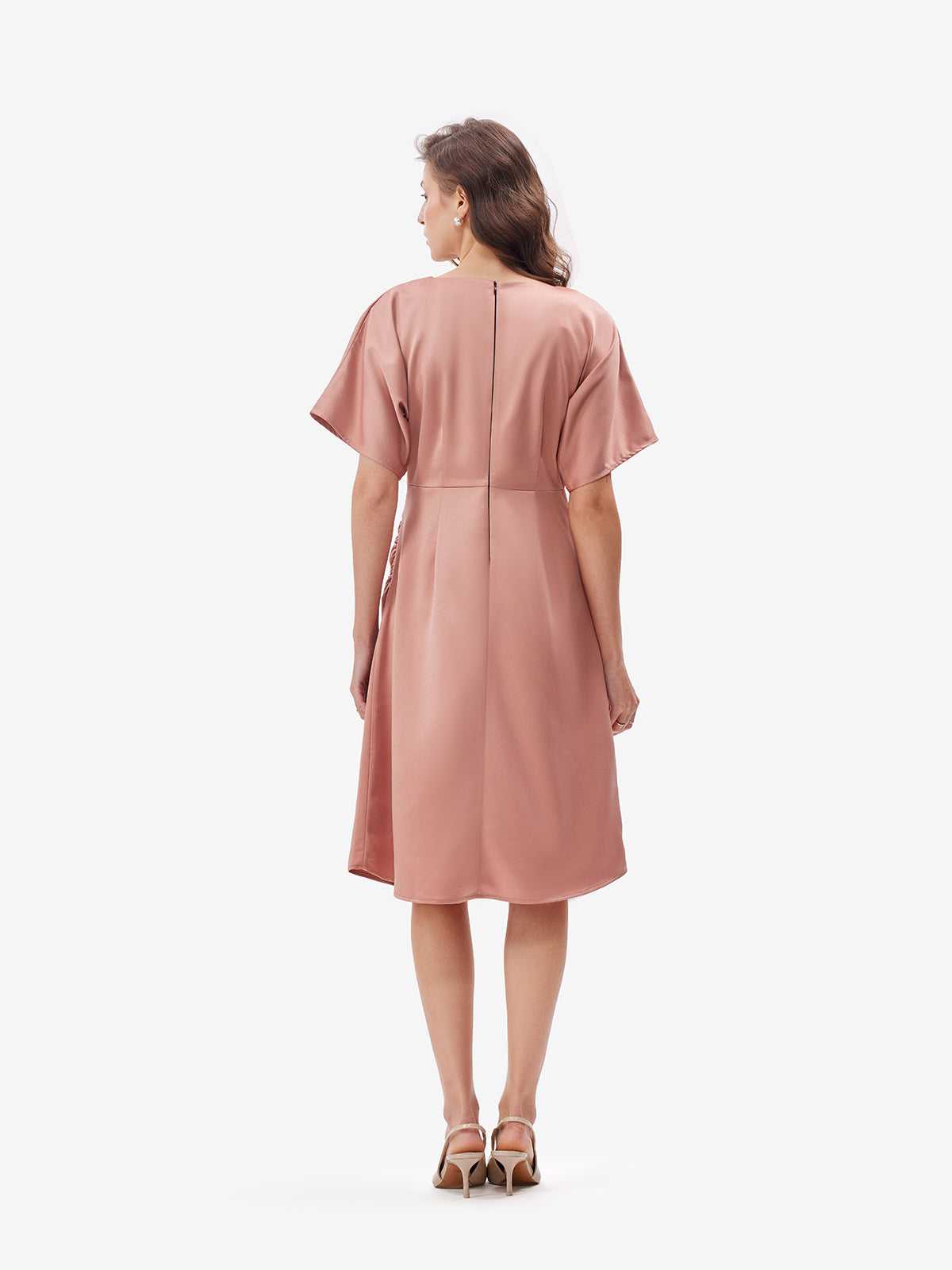 Luxe Satin Ruched Dress