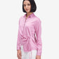 Pink Side Knot Detail Styling Shirt