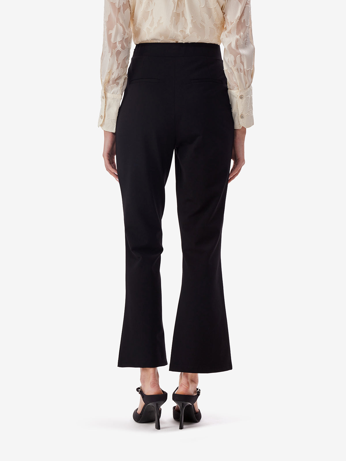 Flared Trousers with Front Slit