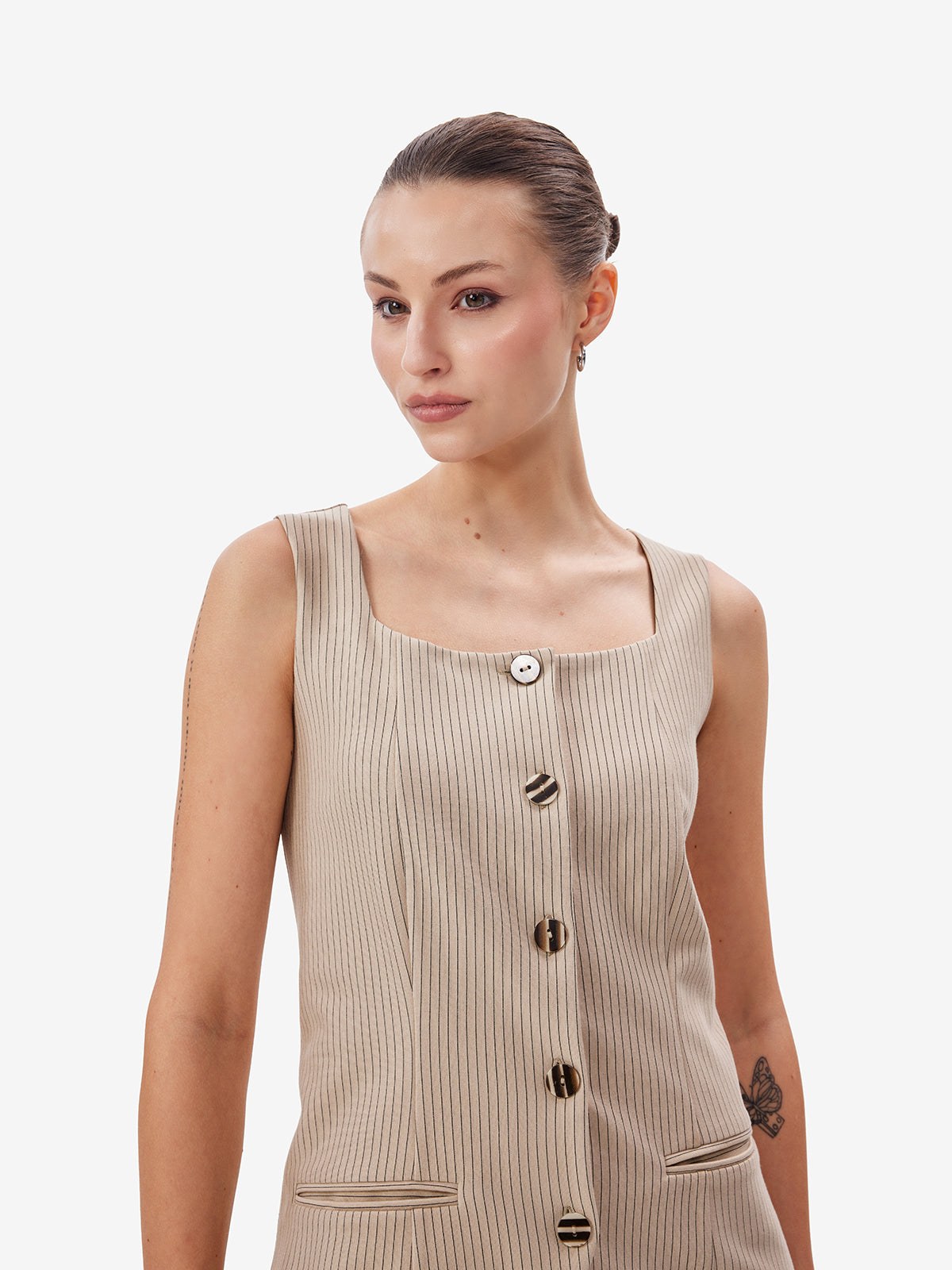 Pinstriped Tailored Waistcoat