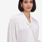 Luxe White Tie-Up Neck Satin Top