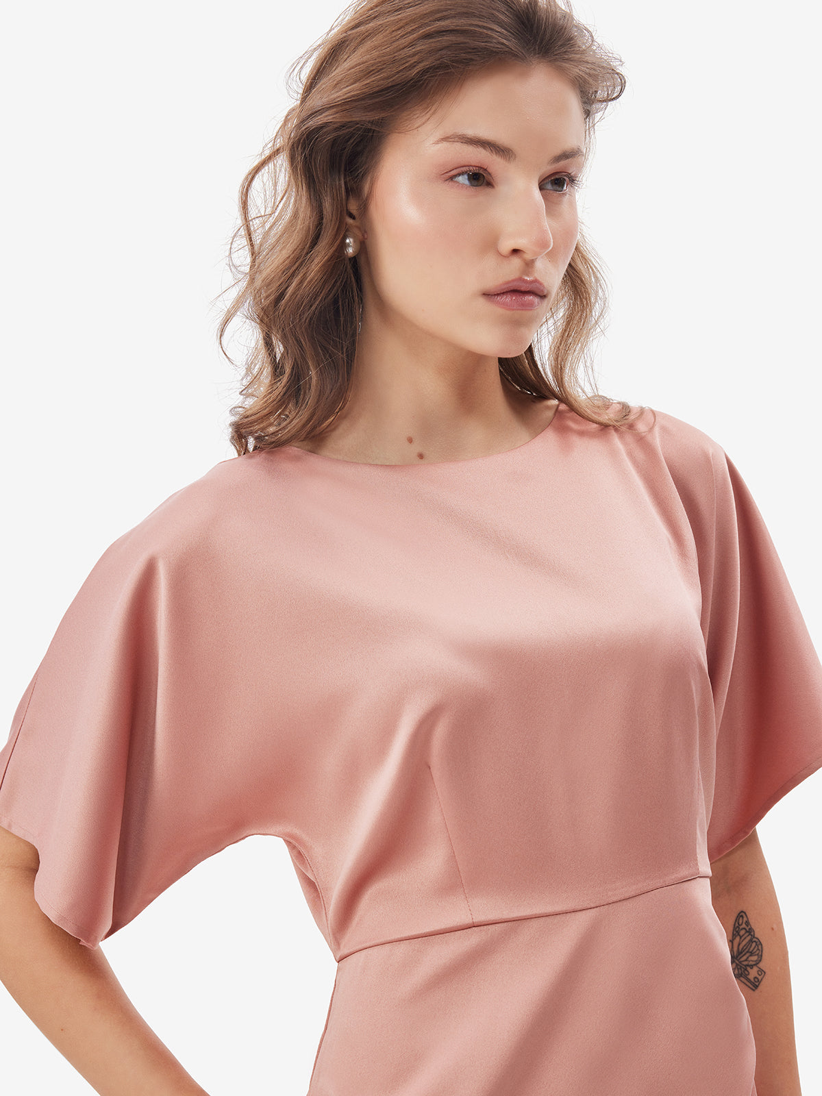 Luxe Satin Ruched Dress