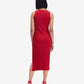 Red Side Slit Midi Dress
