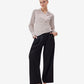 Black High-Waist Wide Leg Korean Pants