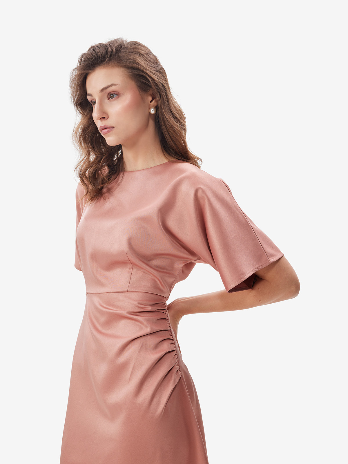 Luxe Satin Ruched Dress