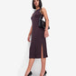 Brown Side Slit Midi Dress