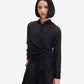 Black Sheer Shirt with Side Knot Detail