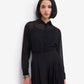 Black Sheer Shirt with Side Knot Detail