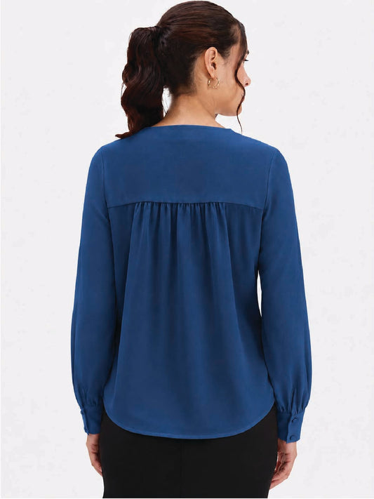 Blue V-Neck Top