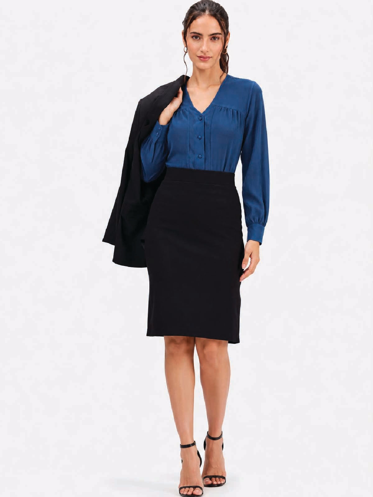 Blue V-Neck Top