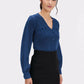 Blue V-Neck Top