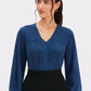 Blue V-Neck Top
