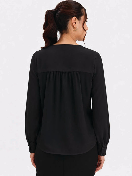 Black V-Neck Top