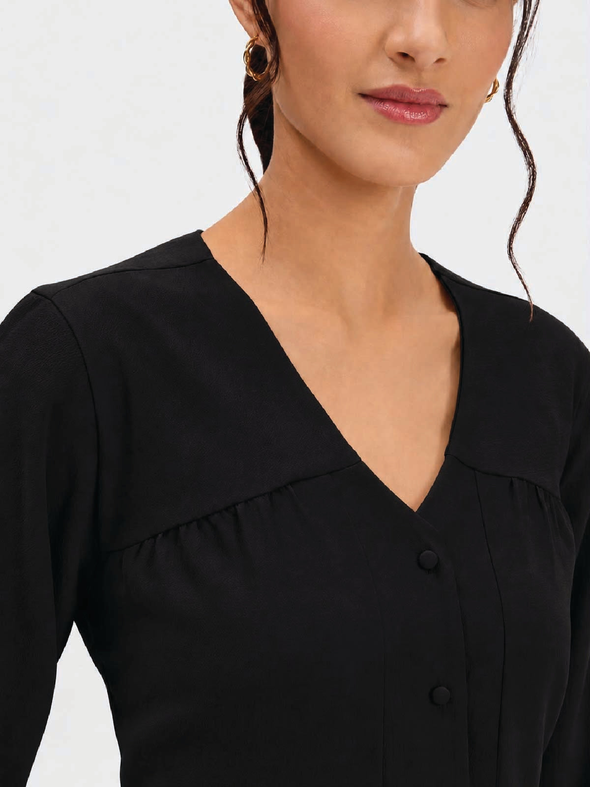 Black V-Neck Top