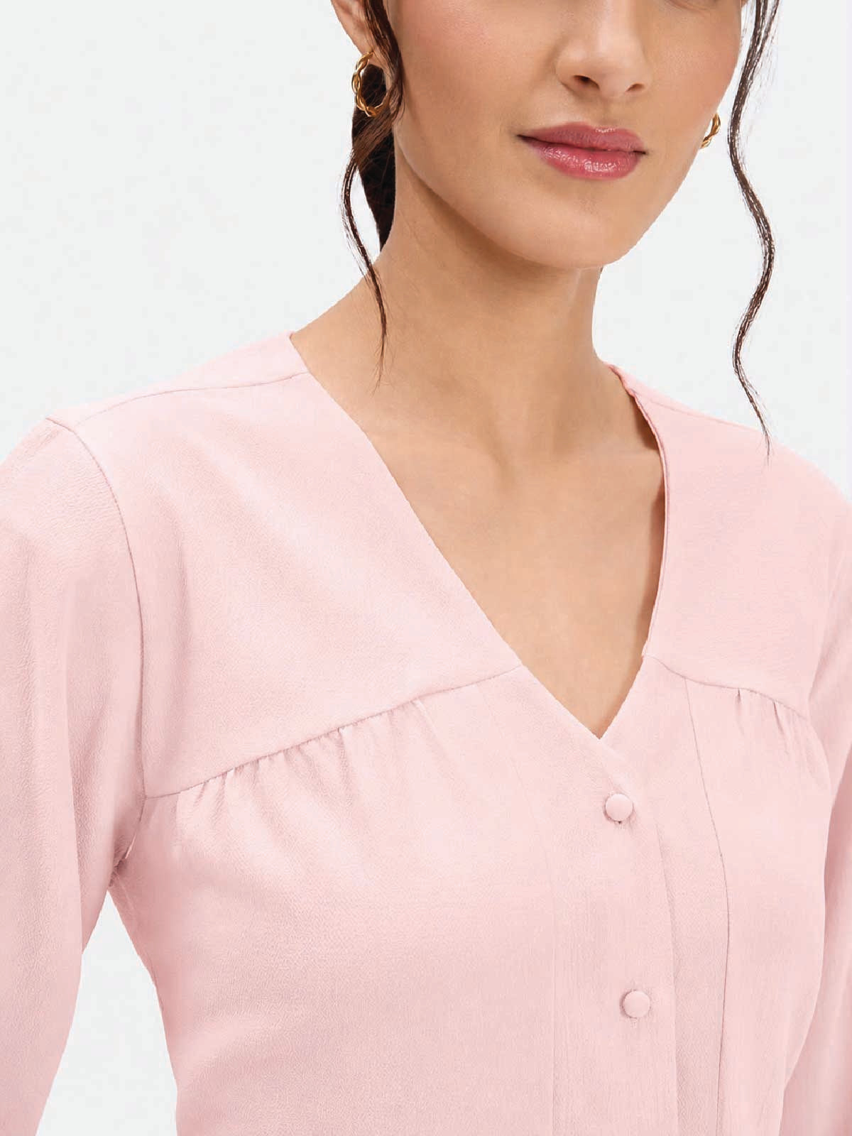 Pink V-Neck Top