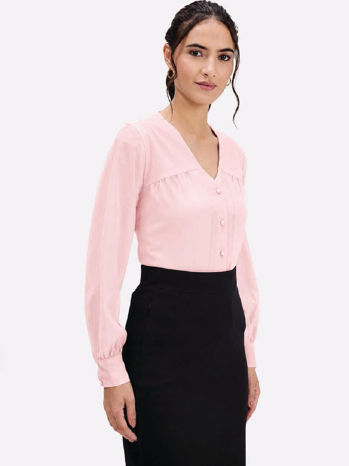 Pink V-Neck Top
