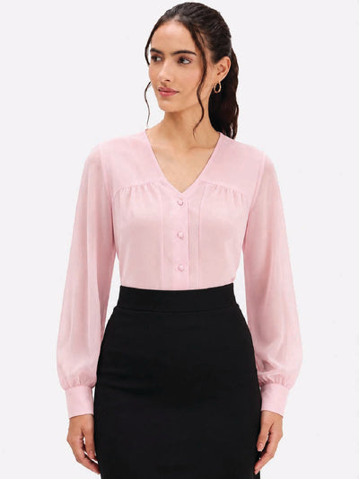 Pink V-Neck Top