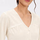 Cream V-Neck Top