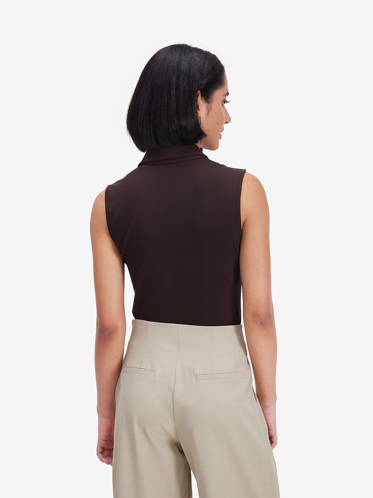 Brown Sleeveless Top