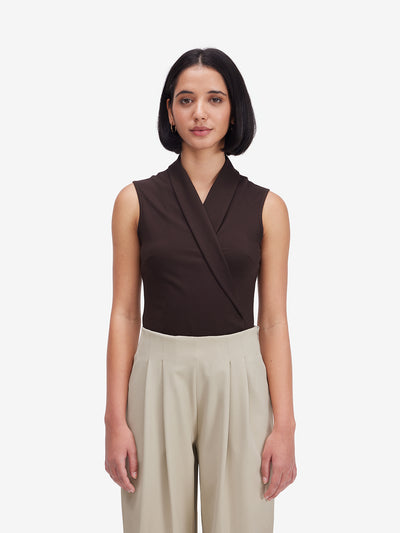Brown Sleeveless Top