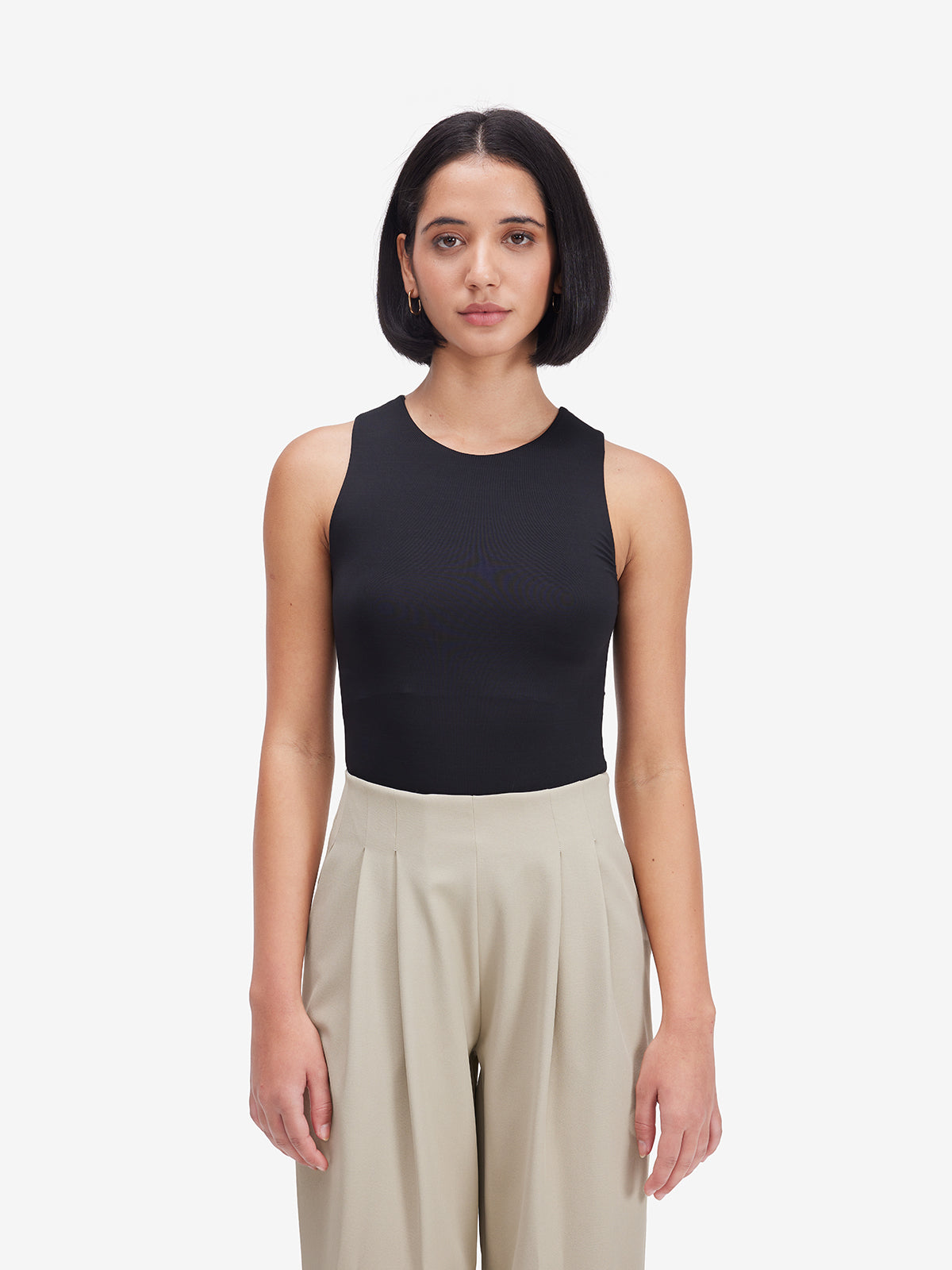 Black Sleeveless Bodysuit