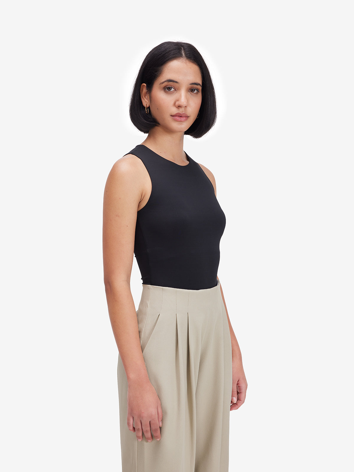 Black Sleeveless Bodysuit