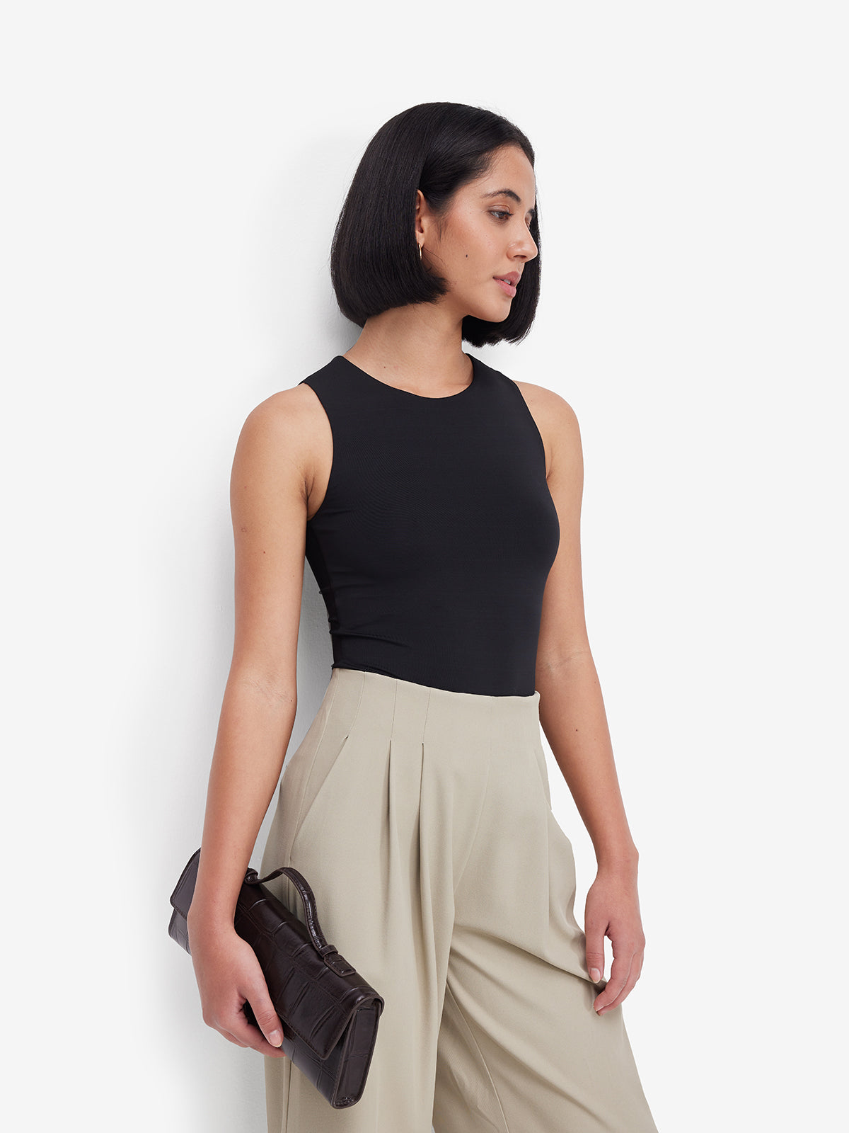 Black Sleeveless Bodysuit