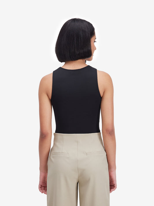 Black Sleeveless Bodysuit