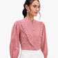 Red Victorian Ruffle Shirt