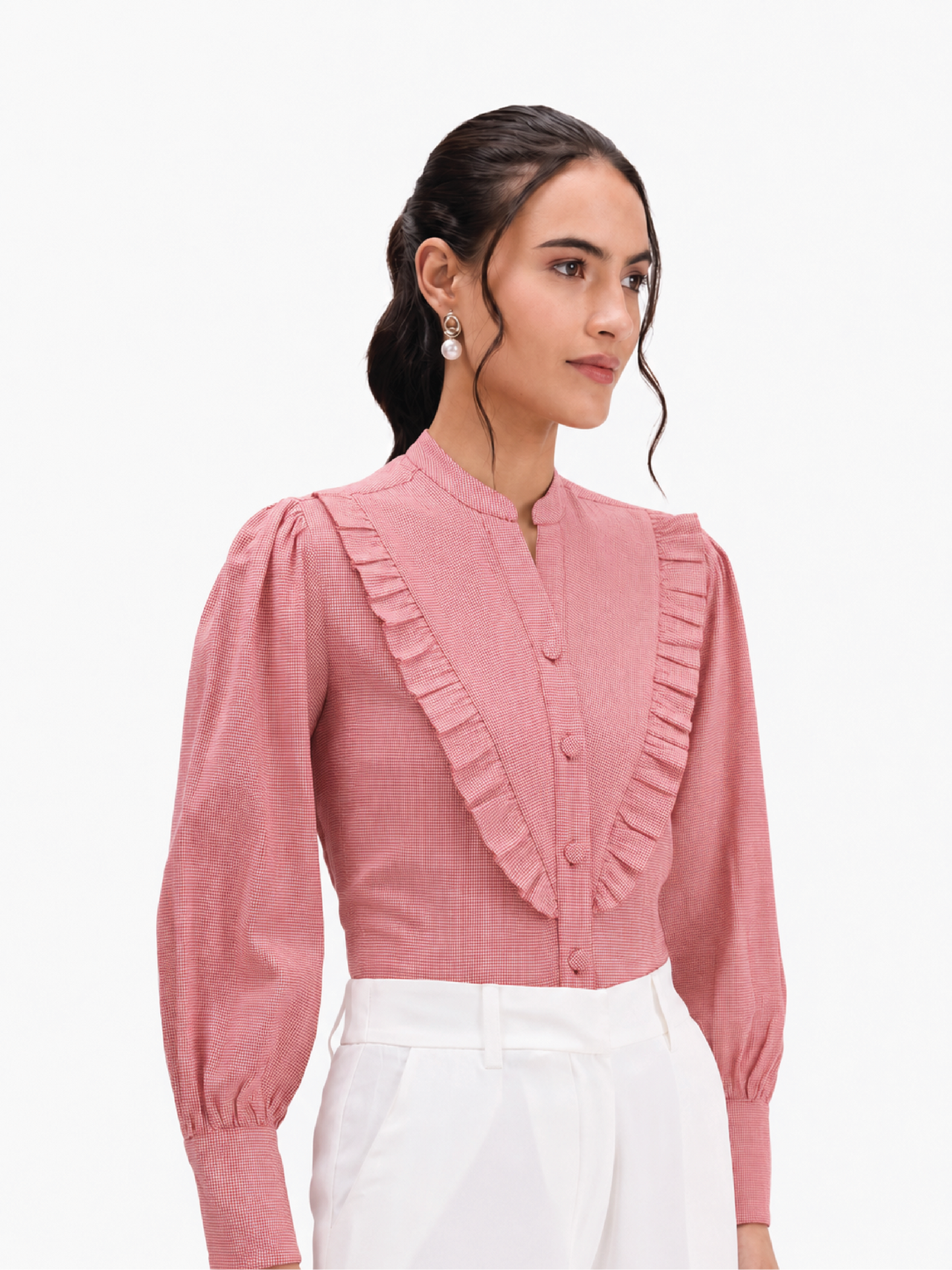 Red Victorian Ruffle Shirt