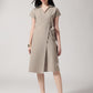 Brown Solid Wrap Dress