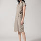 Brown Solid Wrap Dress
