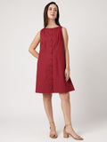 Maroon  Cotton Dress