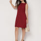 Serene 100% Cotton Maroon Buttoned Dress