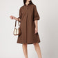 Statement Buttoned Shirt Dress