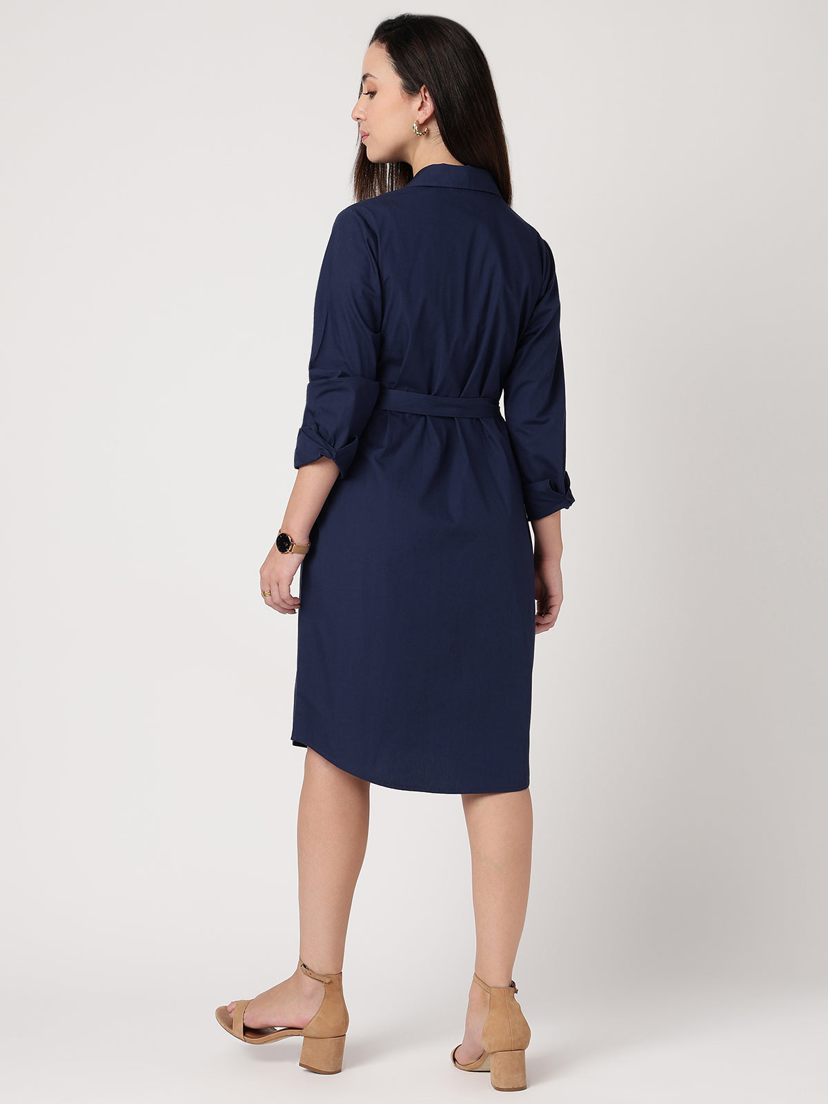100% Cotton Navy Shirt Dress