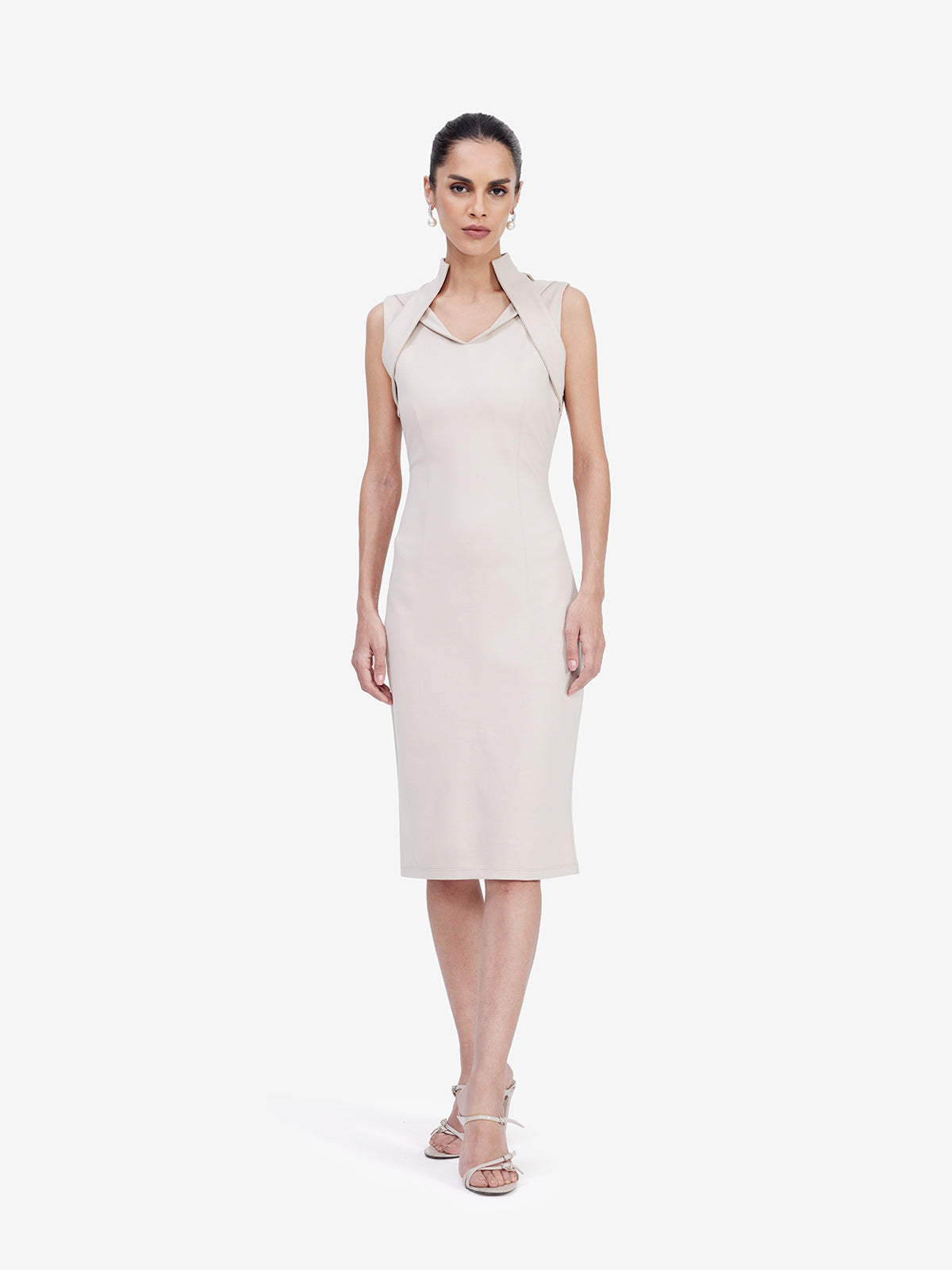 Ivory Bodycon Midi Dress